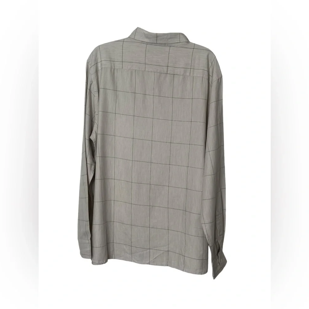 Banana Republic Men’s XL Beige Windowpane Plaid Long Sleeve Button Down Shirt